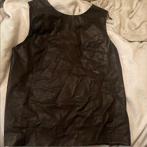 Vince Black Leather Tank Top